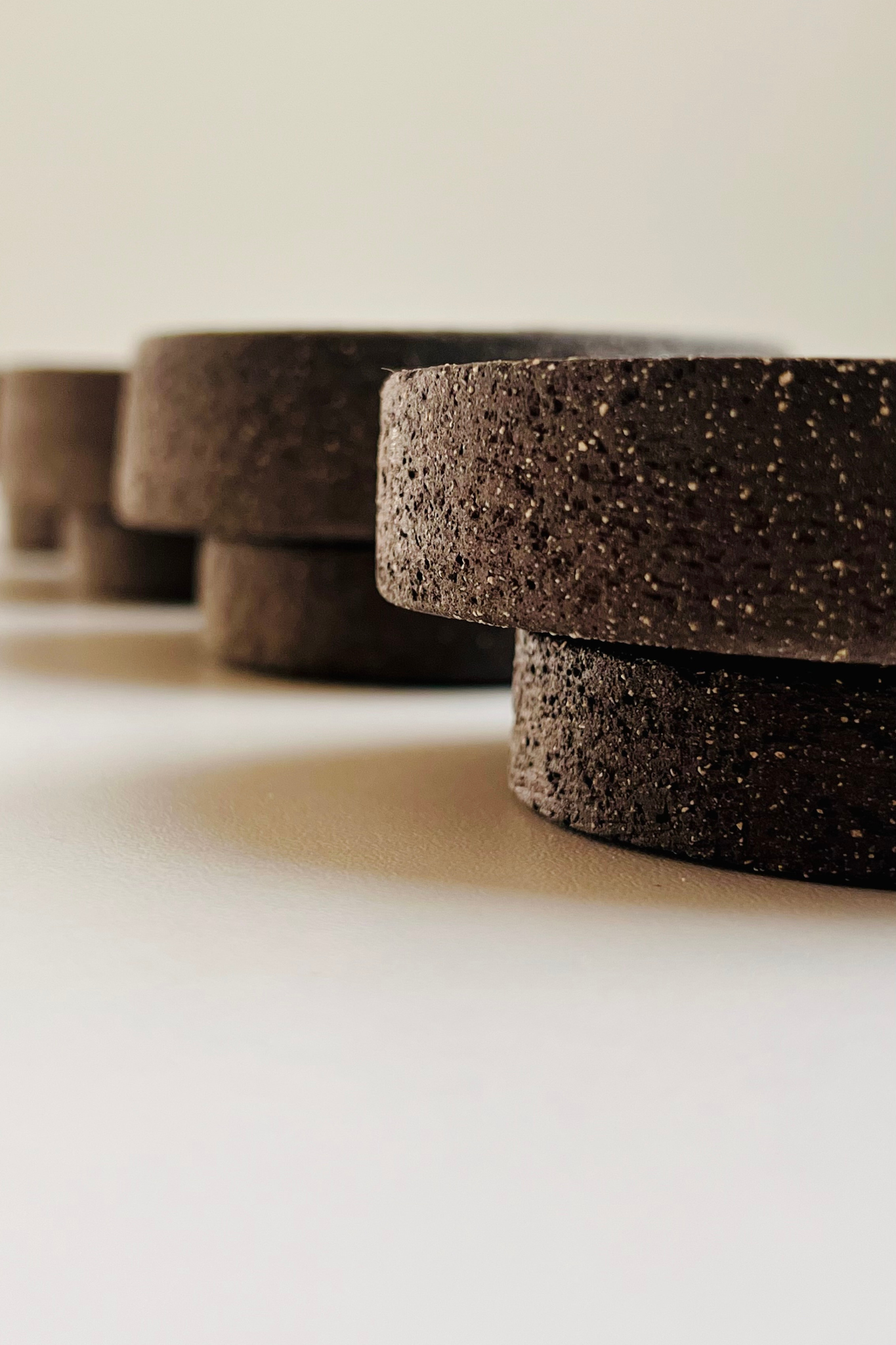 Handmade charcoal stoneware ceramic soap dish
