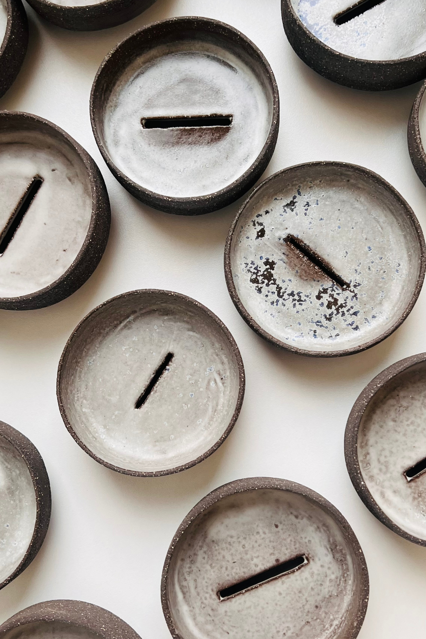 Artisan charcoal stoneware ceramic soap dish