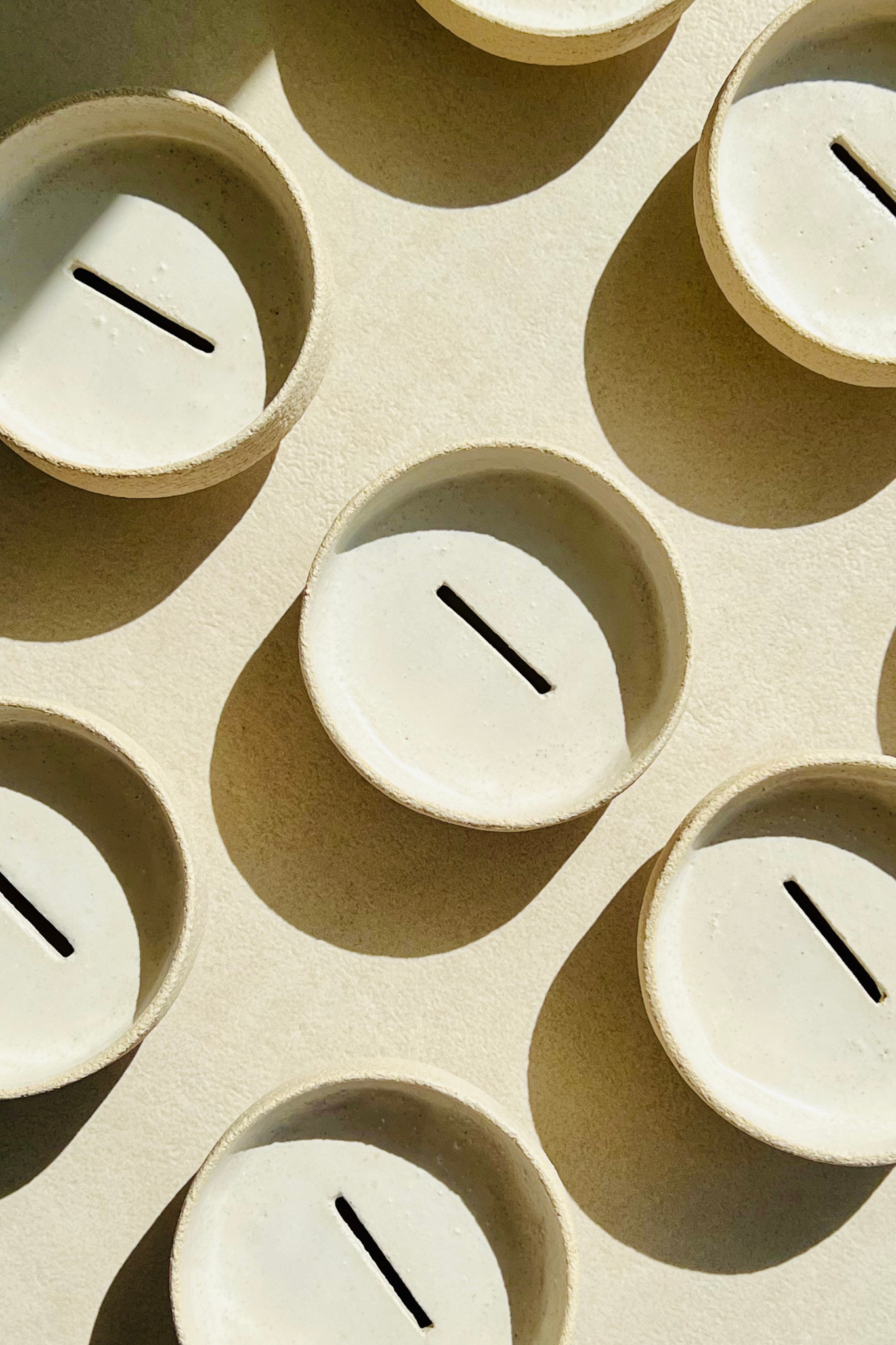 Handmade white stoneware ceramic soap dish