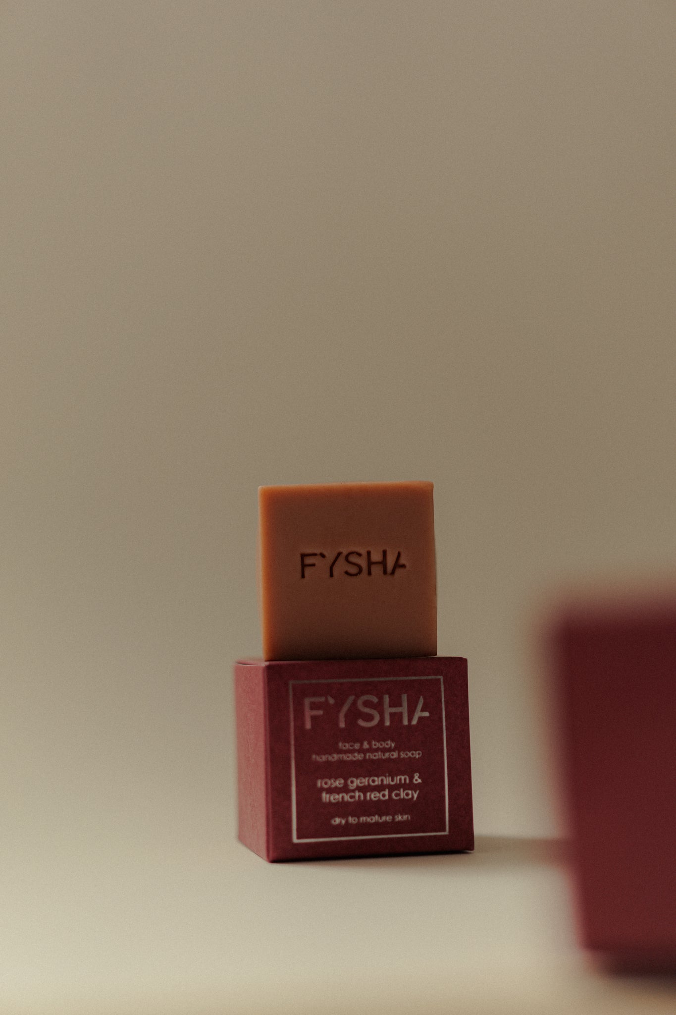 ROSE GERANIUM ESSENTIAL OIL & FRENCH RED CLAY VEGAN HANDMADE PALM OIL FREE SOAP FACIAL CLEANSER